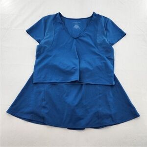 Sincerely Jules activewear, 2 piece shirt and skort set, blue. Brand new!